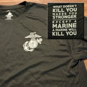 MARINES T-SHIRT - XL // Military athletic sports workout tee shirt USMC logo
